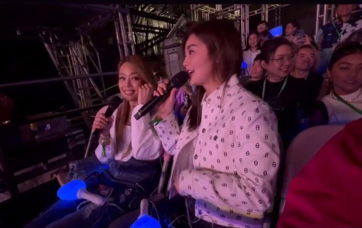 祖兒、阿Sa昨晚欣賞周杰倫演唱會。