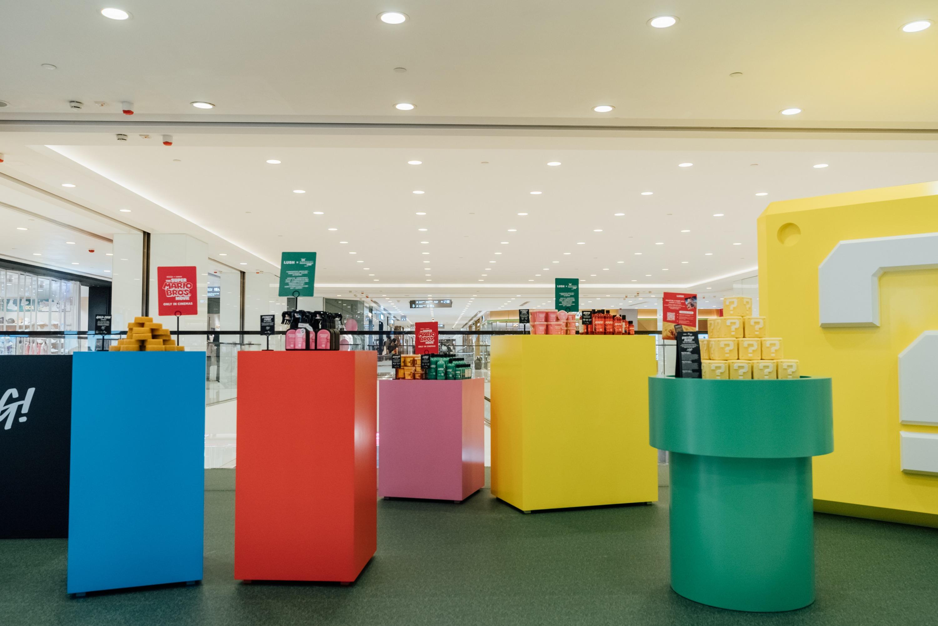 展示一系列Lush與《超級瑪利歐兄弟大電影》聯乘限定產品