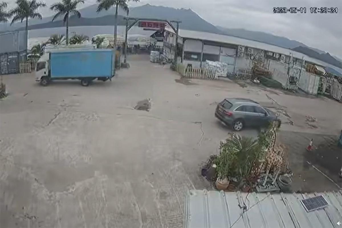 馬鞍山白石燒烤場一隻老狗,日前被一輛私家車輾至重傷,最終需要安樂死。(網民Li Eric影片截圖)