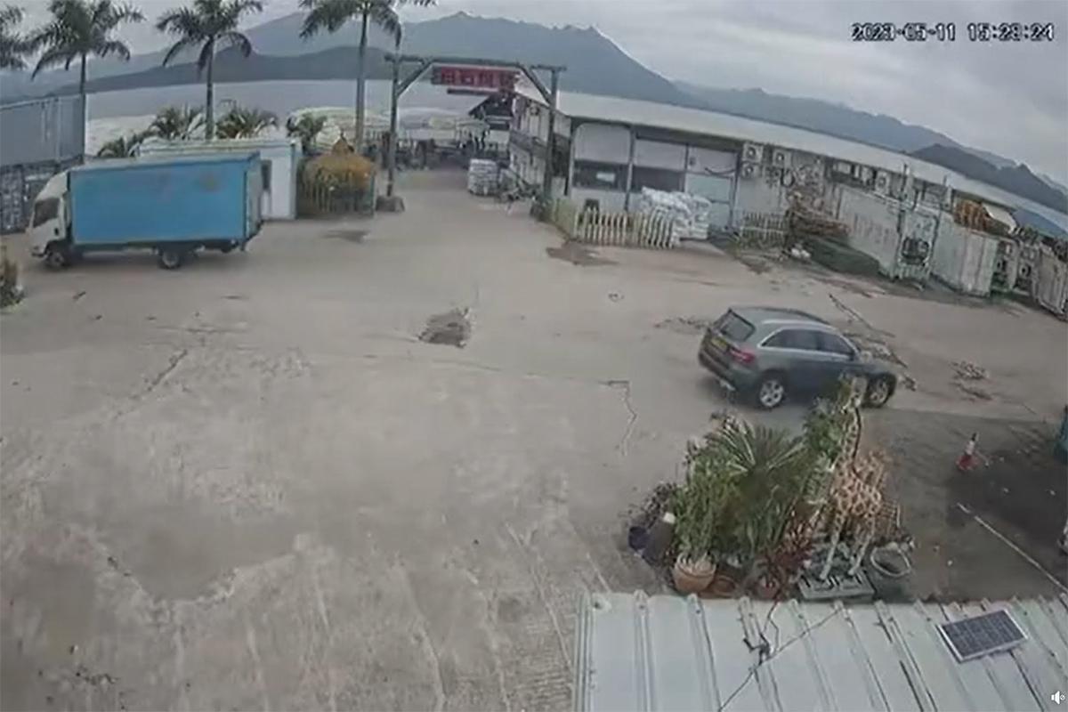 馬鞍山白石燒烤場一隻老狗,日前被一輛私家車輾至重傷,最終需要安樂死。(網民Li Eric影片截圖)