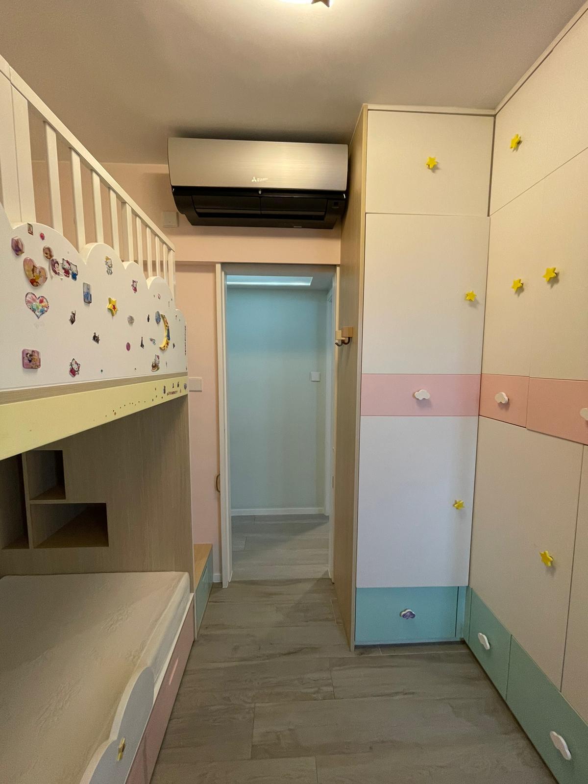 小朋友睡房裝修簡約中見童趣。(代理提供)