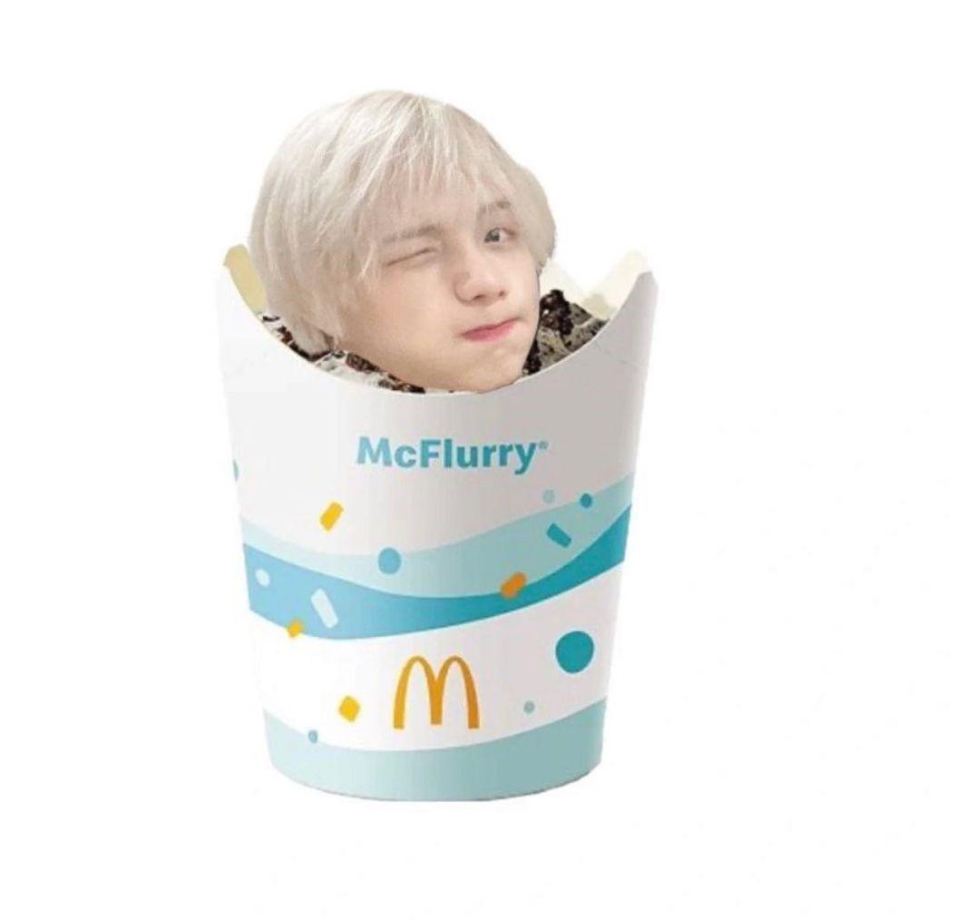 有粉絲將SING的昔日萌樣改圖,令他忽變麥當勞的代言人。