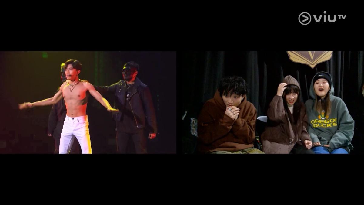 KaKit忽然除衫騷肌跳折骨舞,連阿Dee、Win Win和Sica都大為驚訝。