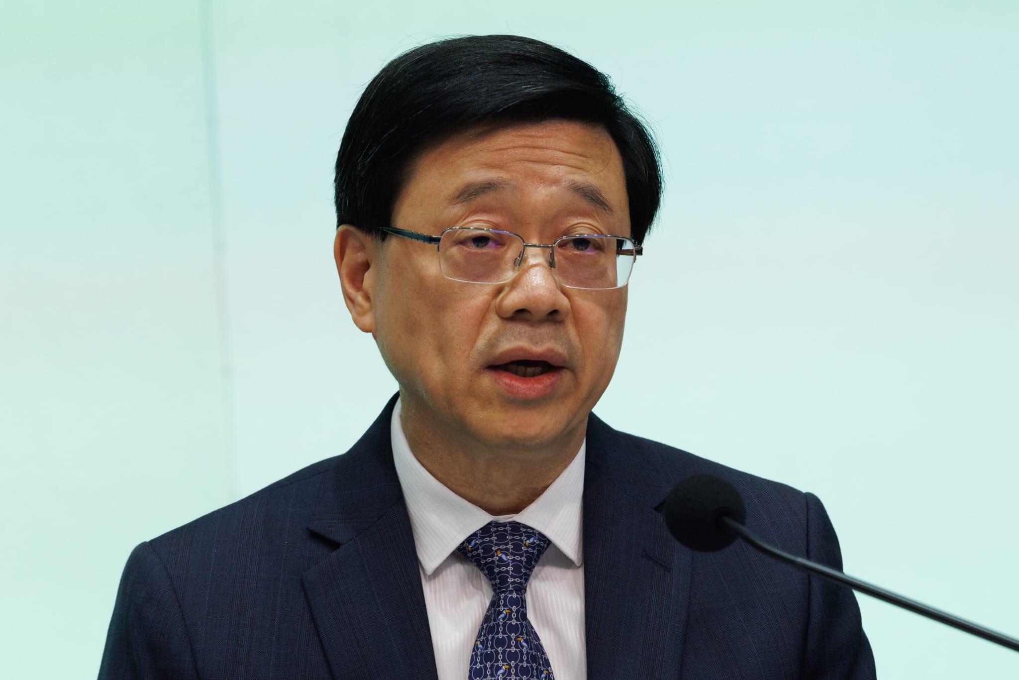 區議會|李家超:新區議會共470席 採用「442」方案 引入資格審查、履職監察 (蘇文傑攝)