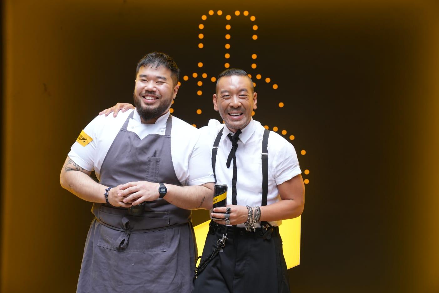 首次獲梳打品牌邀請合作,Juno找來米芝蓮大廚好朋友Chef Felix,一起創作特色餐單,