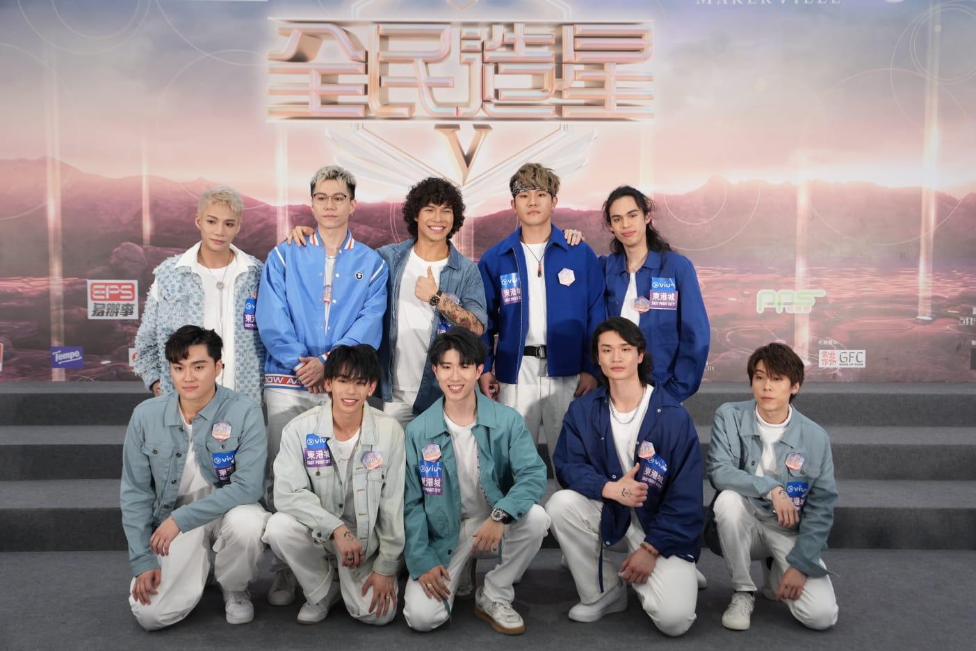 《全民造星V》參賽者今午現身將軍澳東港城。 (陳奕釗攝)