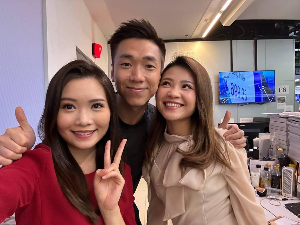 據悉因為主播梁思齊(左)、余茵娜(右)、梁家正離職,她們才慶起跳「開花舞」留念。