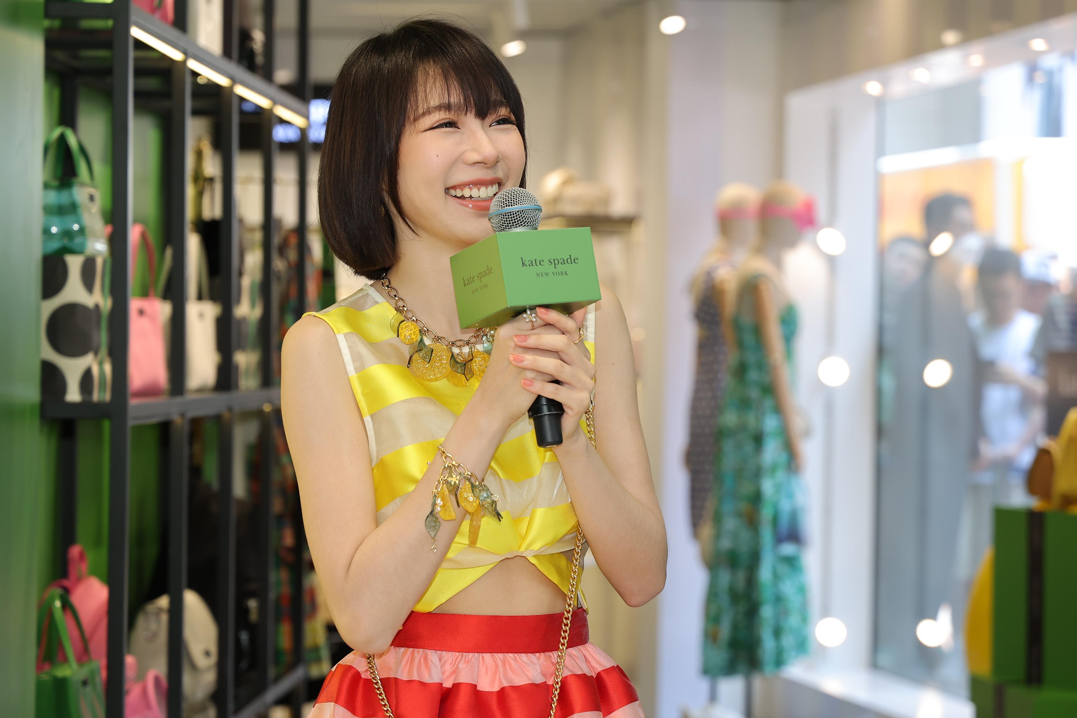 林明禎為kate spade Green Box香港站快閃店擔任揭幕嘉賓。