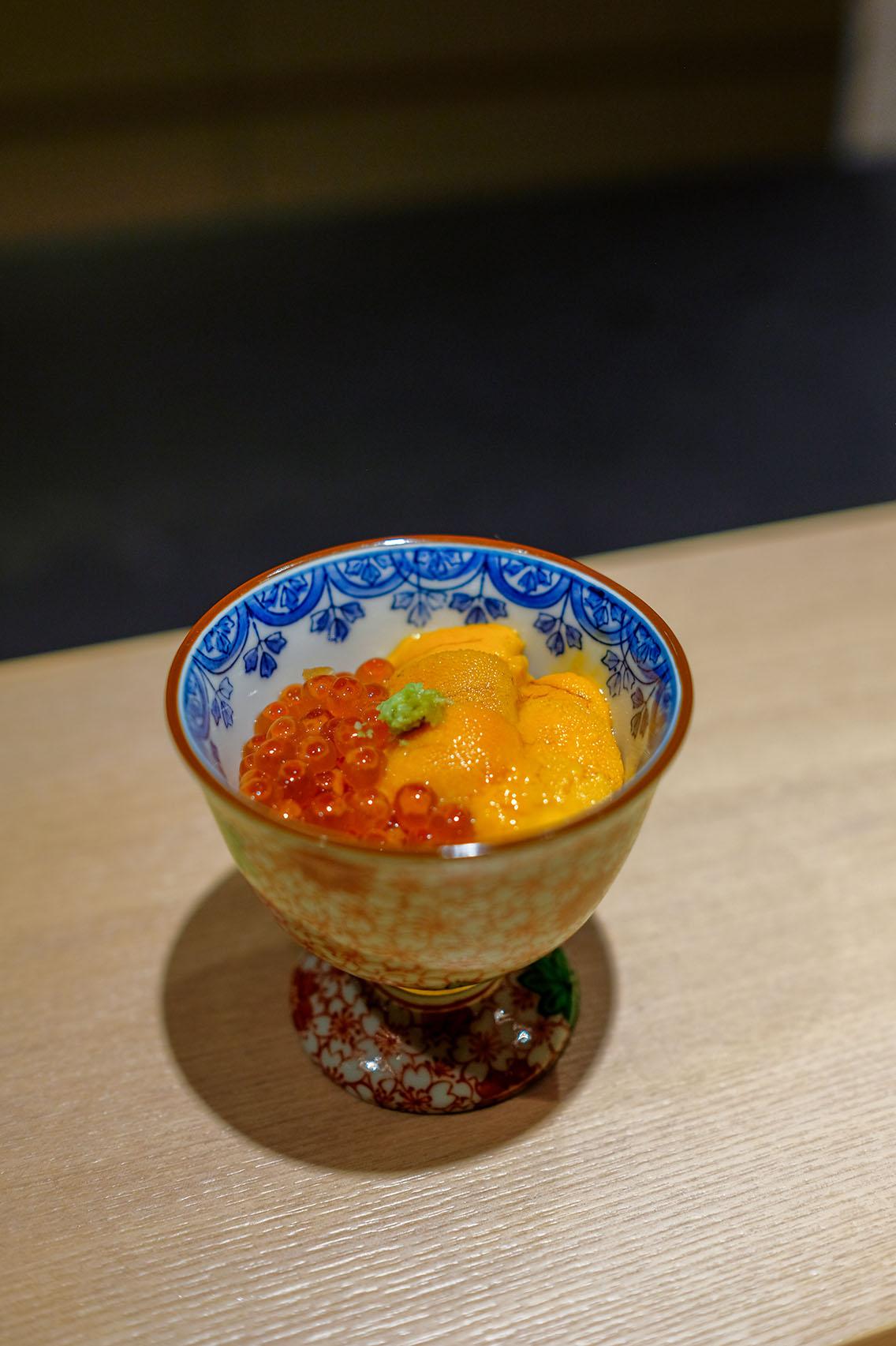 海膽配三文魚籽