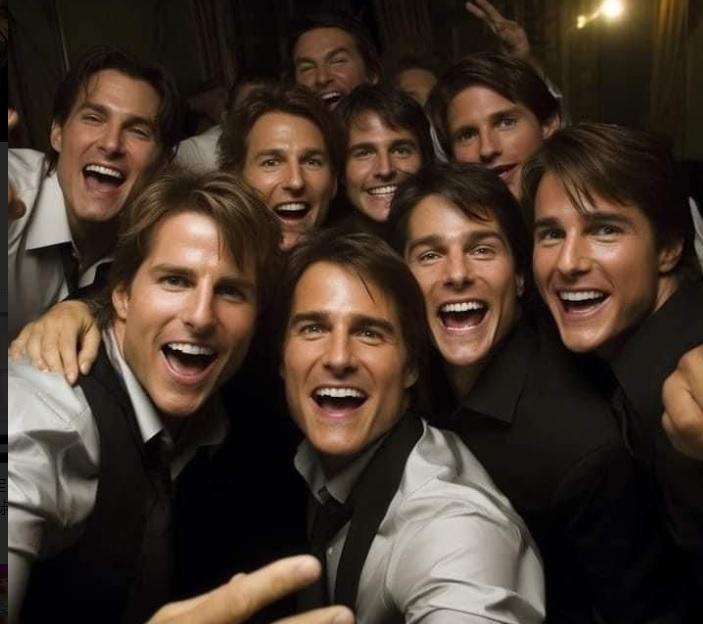 湯告魯斯的AI合照。(網上照片)