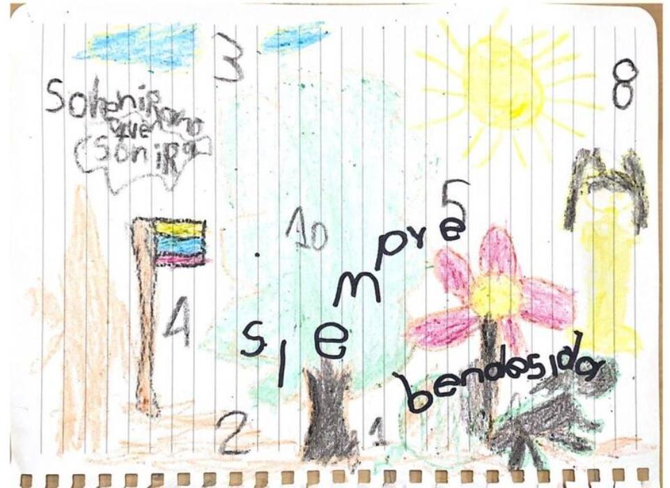 13歲姐姐Lesly和9歲弟弟分別將Wilson畫下,交給哥倫比亞軍方。(網上圖片)