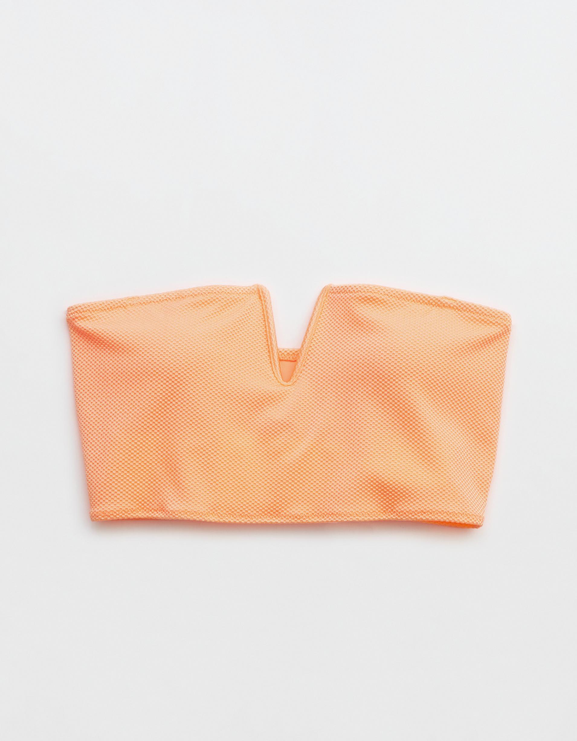 Aerie 光澤感珠地布 V字鋼圈平口式比堅尼上衣 $340