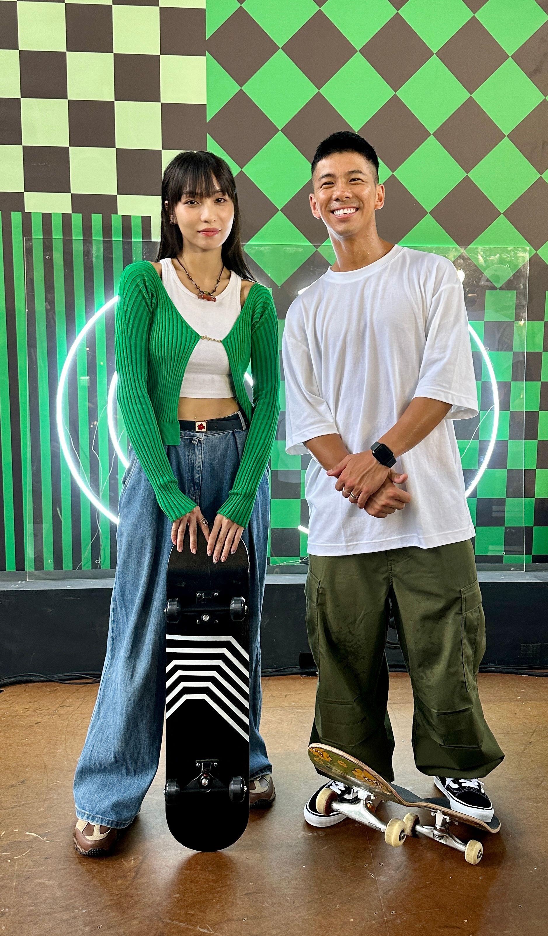 昨日發布會活動,香港滑板界一哥陸俊彥與東東均有出席。