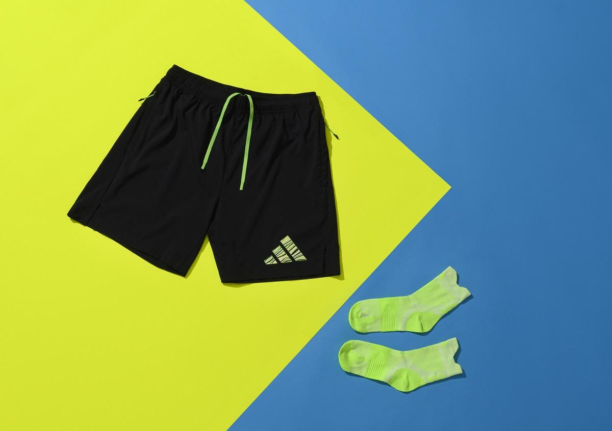 adidas男裝黑色Supernova短褲、adidas綠色跑步襪