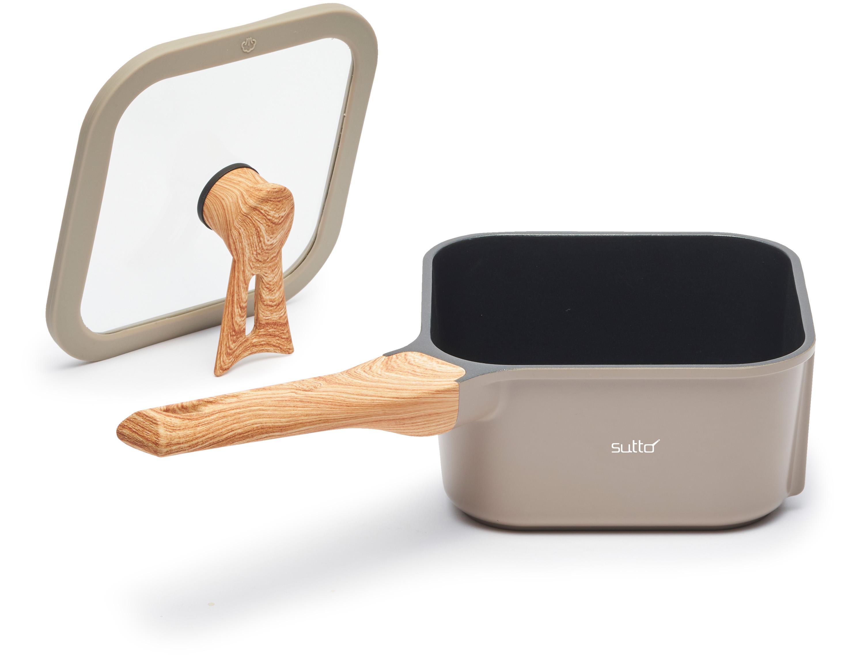 sutto 16厘米四角平底深鍋(連蓋)