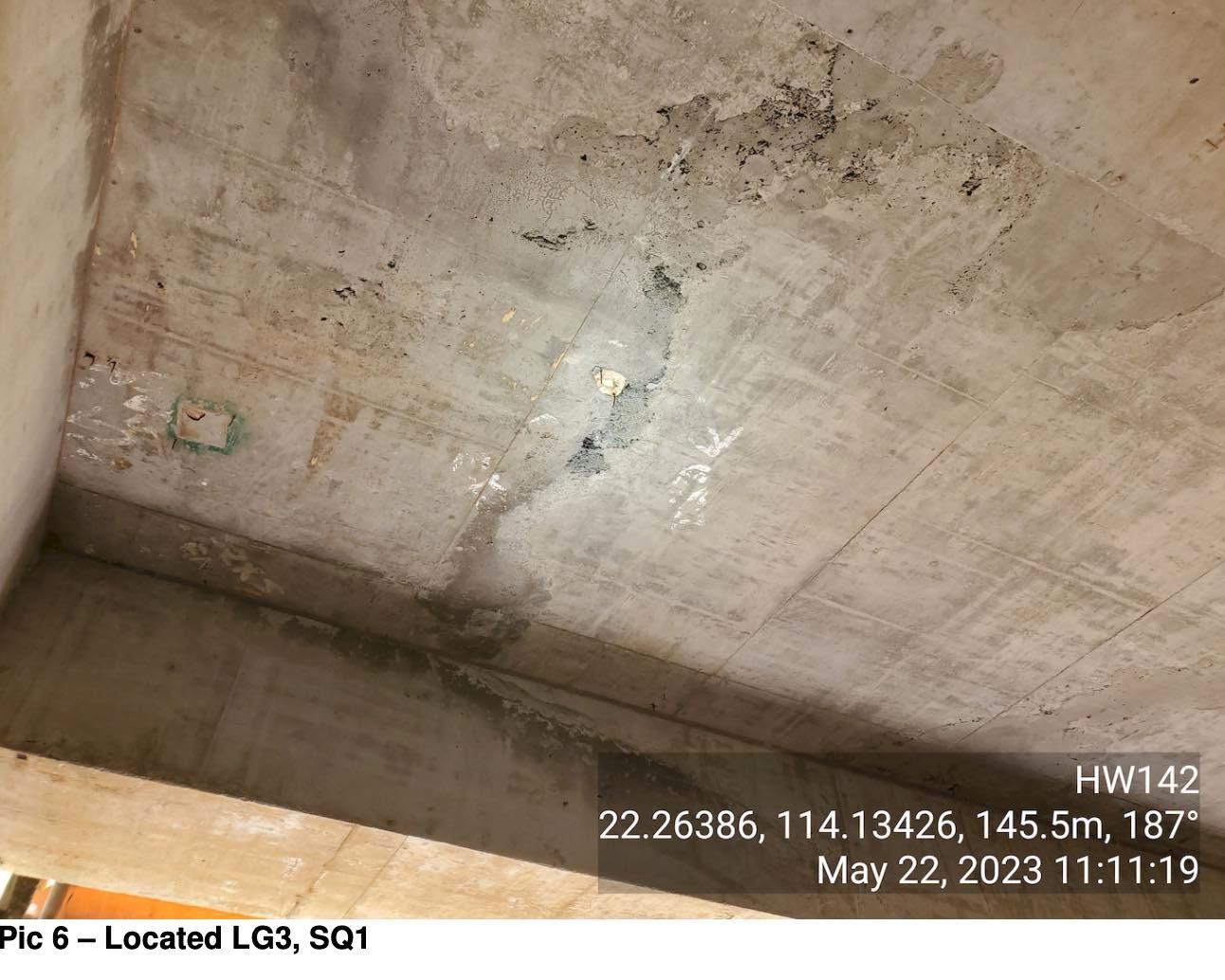 潘焯鴻揭港大校園擴建工程石屎現「蜂窩狀」。(潘焯鴻FB)