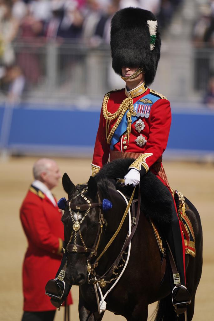 威廉王子參加綵排。(美聯社)