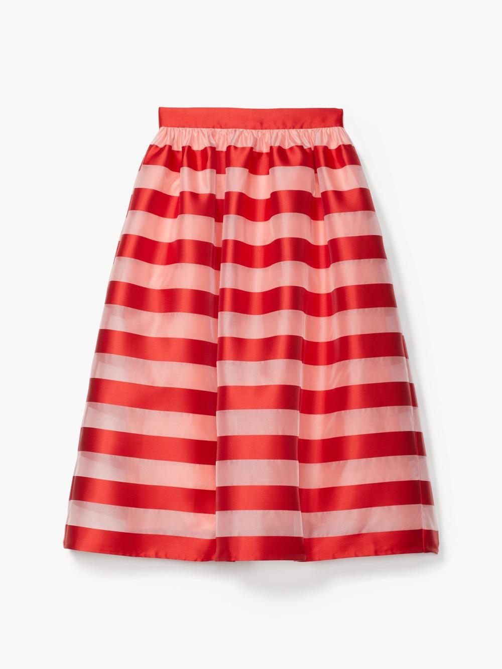 AWNING STRIPE ORGANZA MIDI SKIRT $2,900