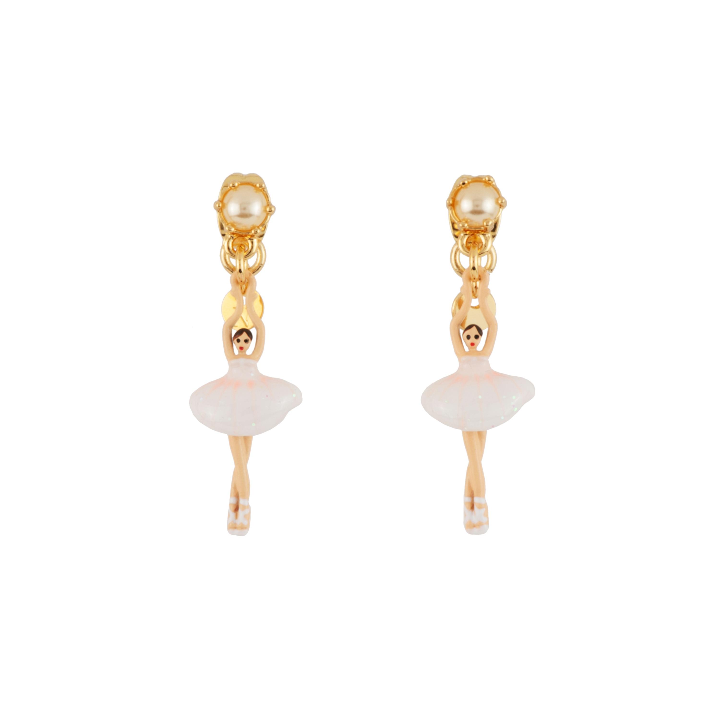 WHITE TUTU MINI BALLERINA EARRINGS $820