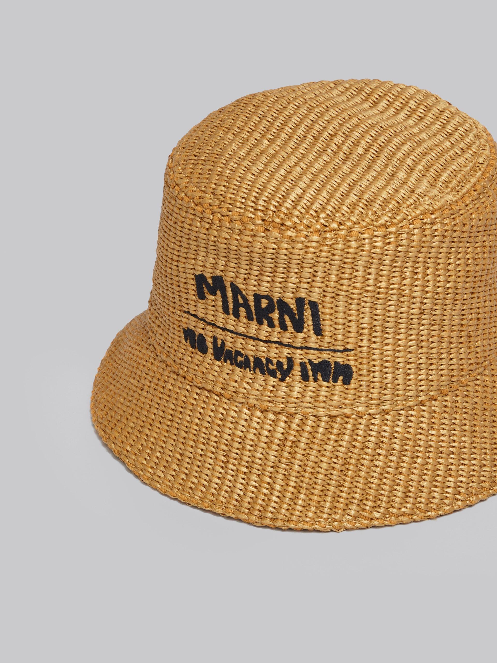 MARNI X NO VACANCY INN - CARAMEL HAT IN RAFFIA FABRIC $3000