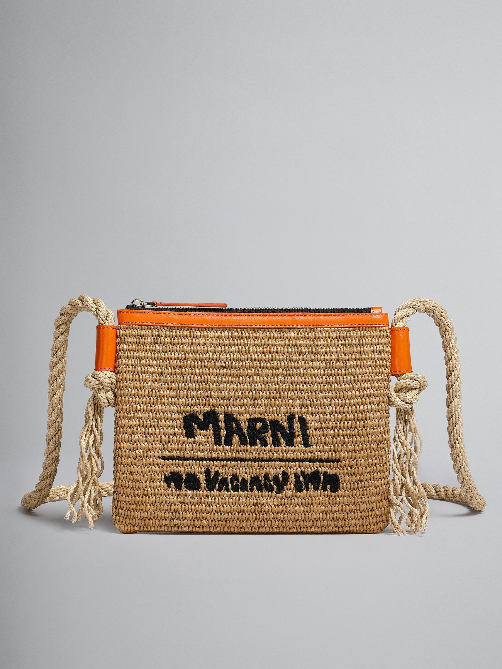 MARNI X NO VACANCY INN - MARCEL ZIP POCHETTE IN RAFFIA $4600