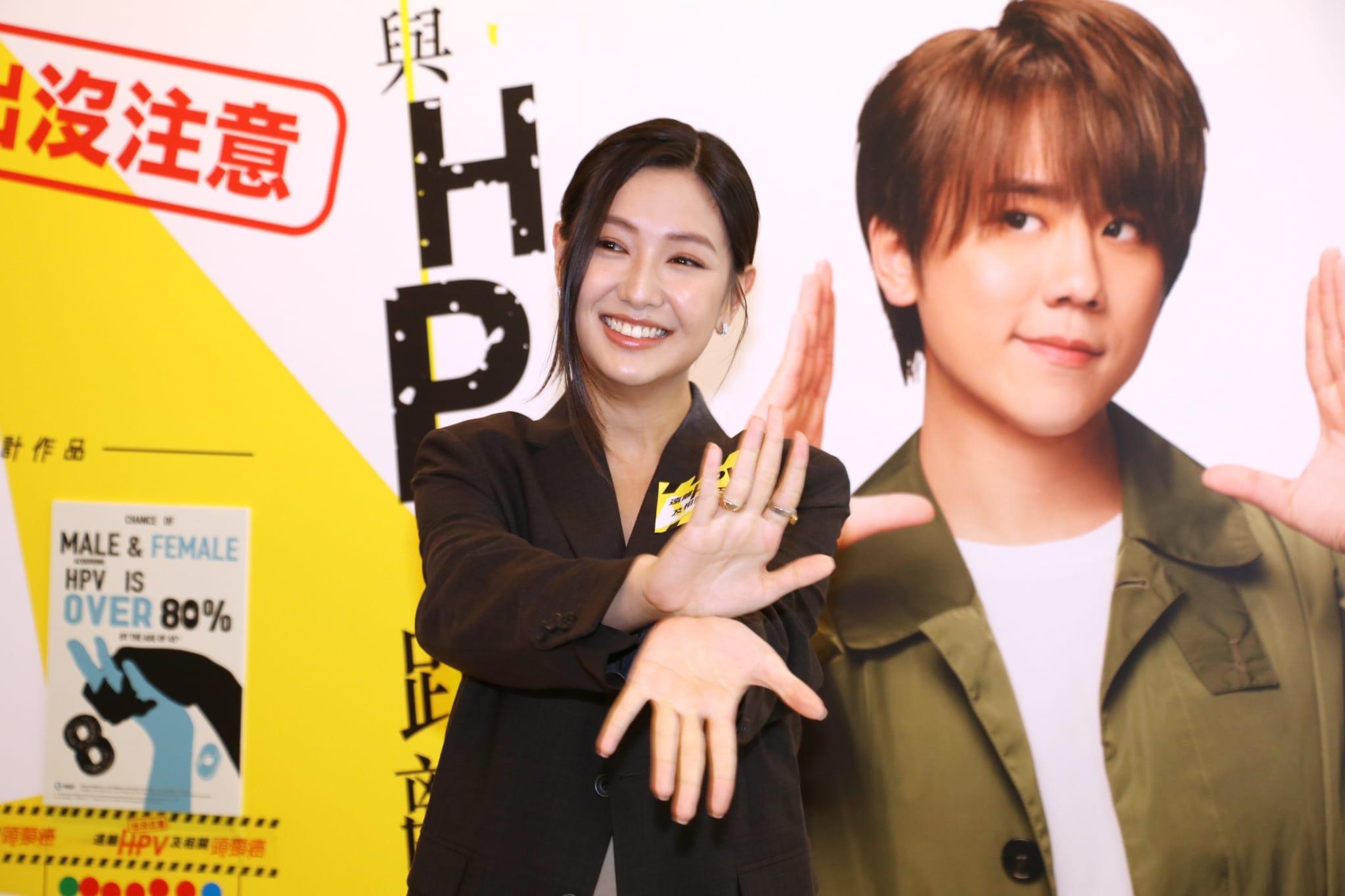 Mandy出席《與HPV的距離》互動劇情影片發布會。(林俊源攝)