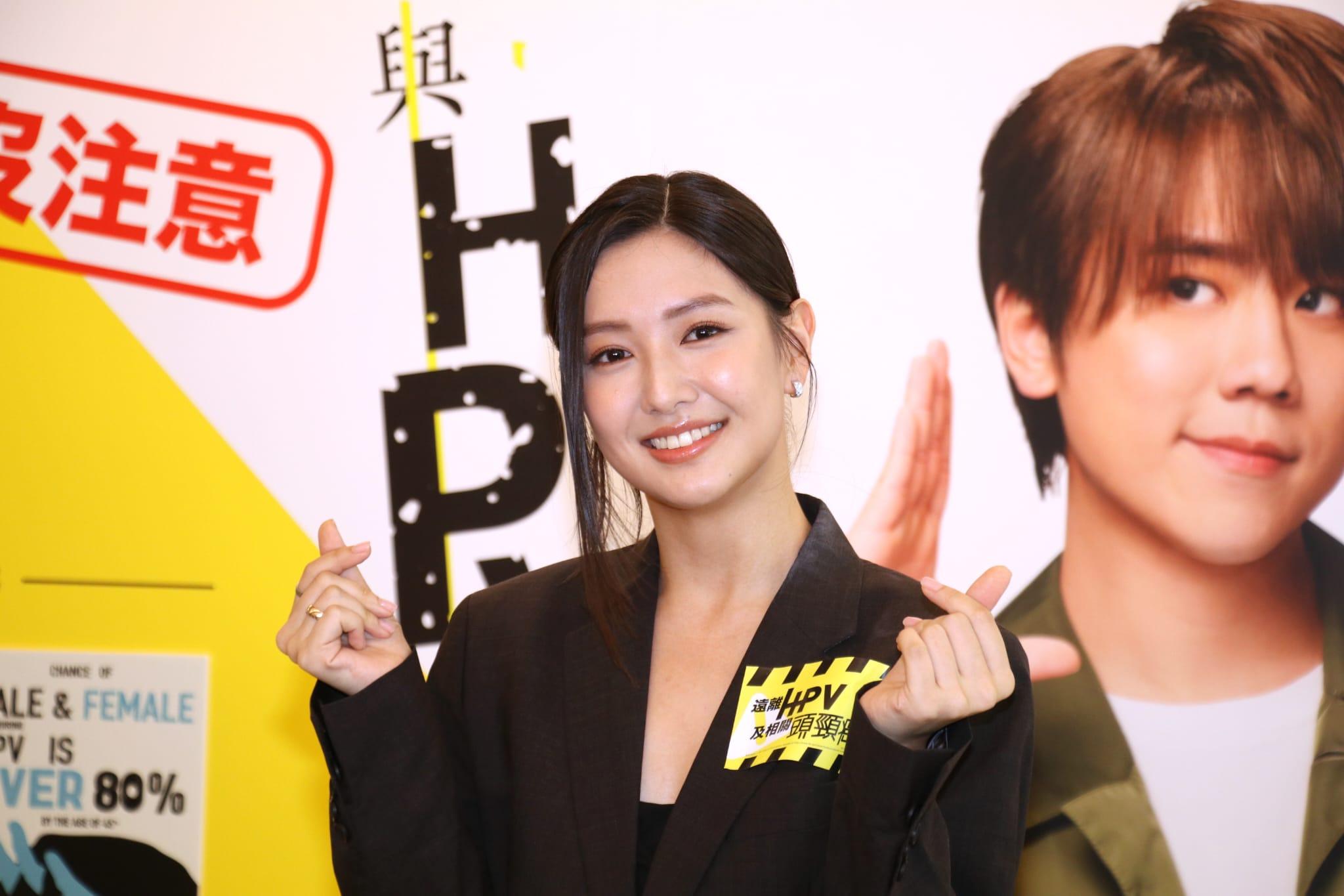 Mandy出席《與HPV的距離》互動劇情影片發布會。(林俊源攝)