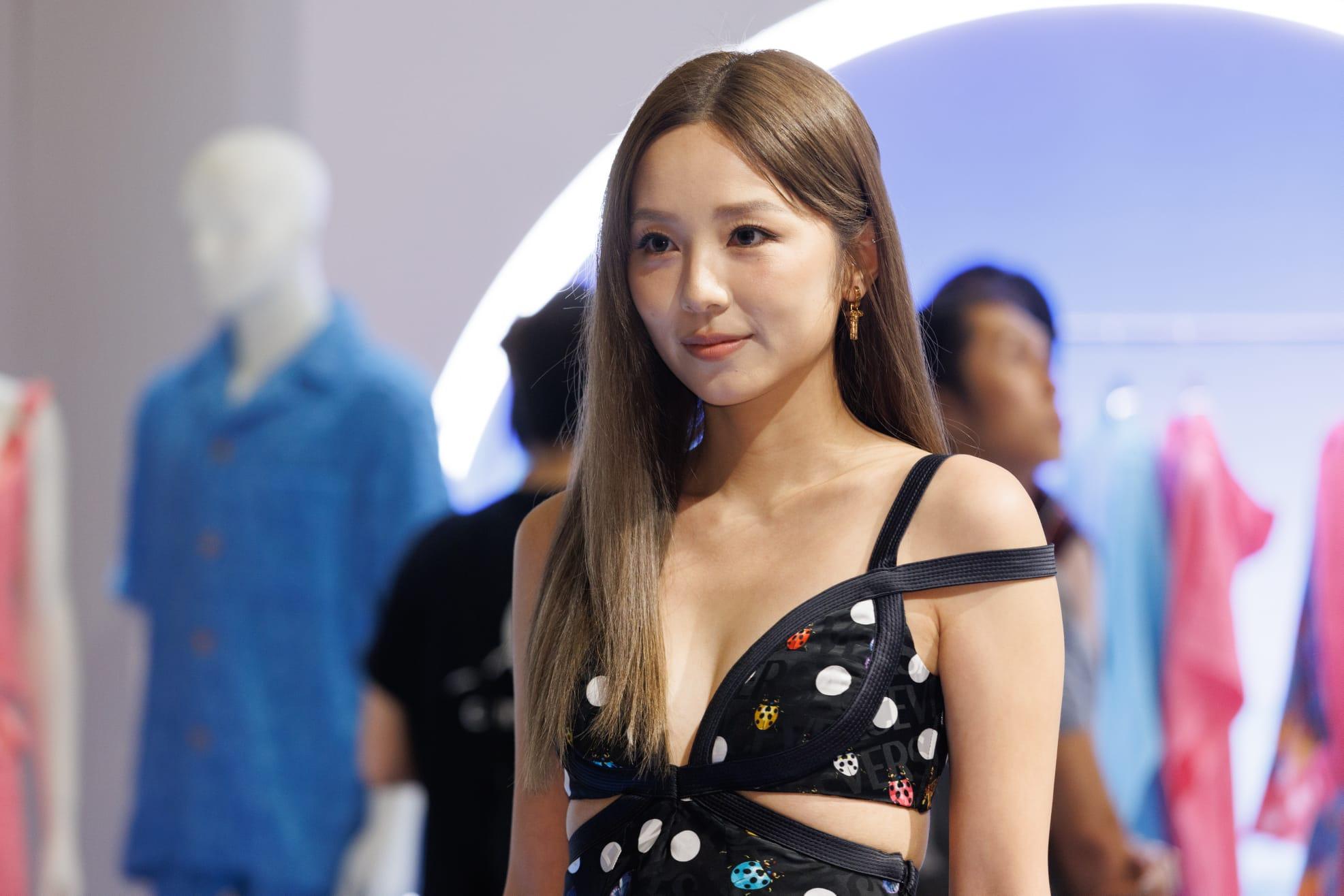 李靜儀(Heidi)出席時裝品牌活動。(蘇文傑攝)