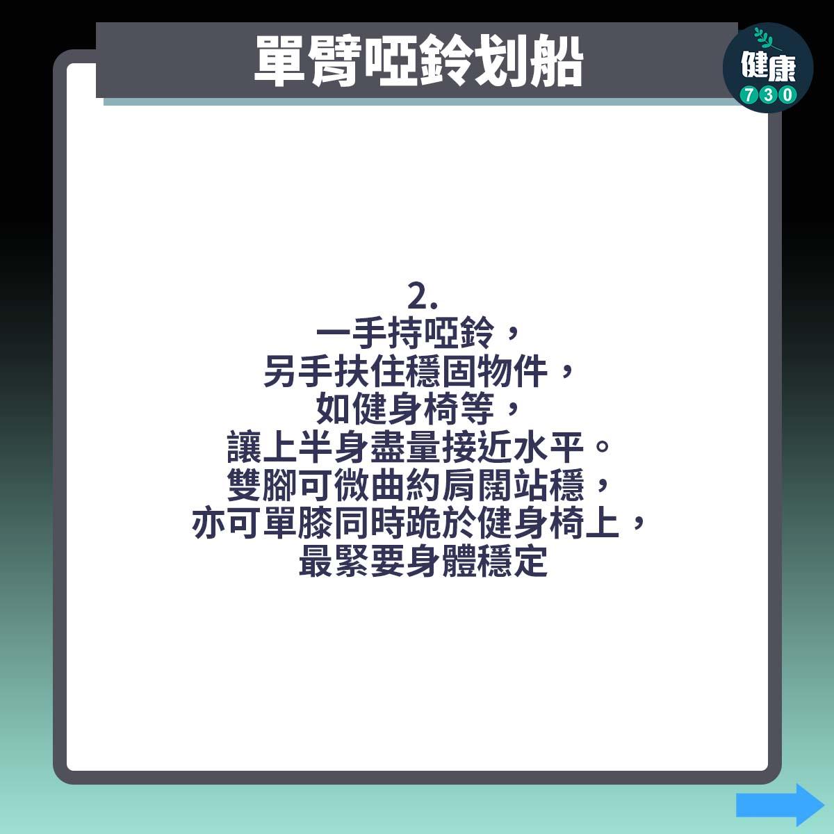 背肌訓練|單臂啞鈴划船(am730製圖)