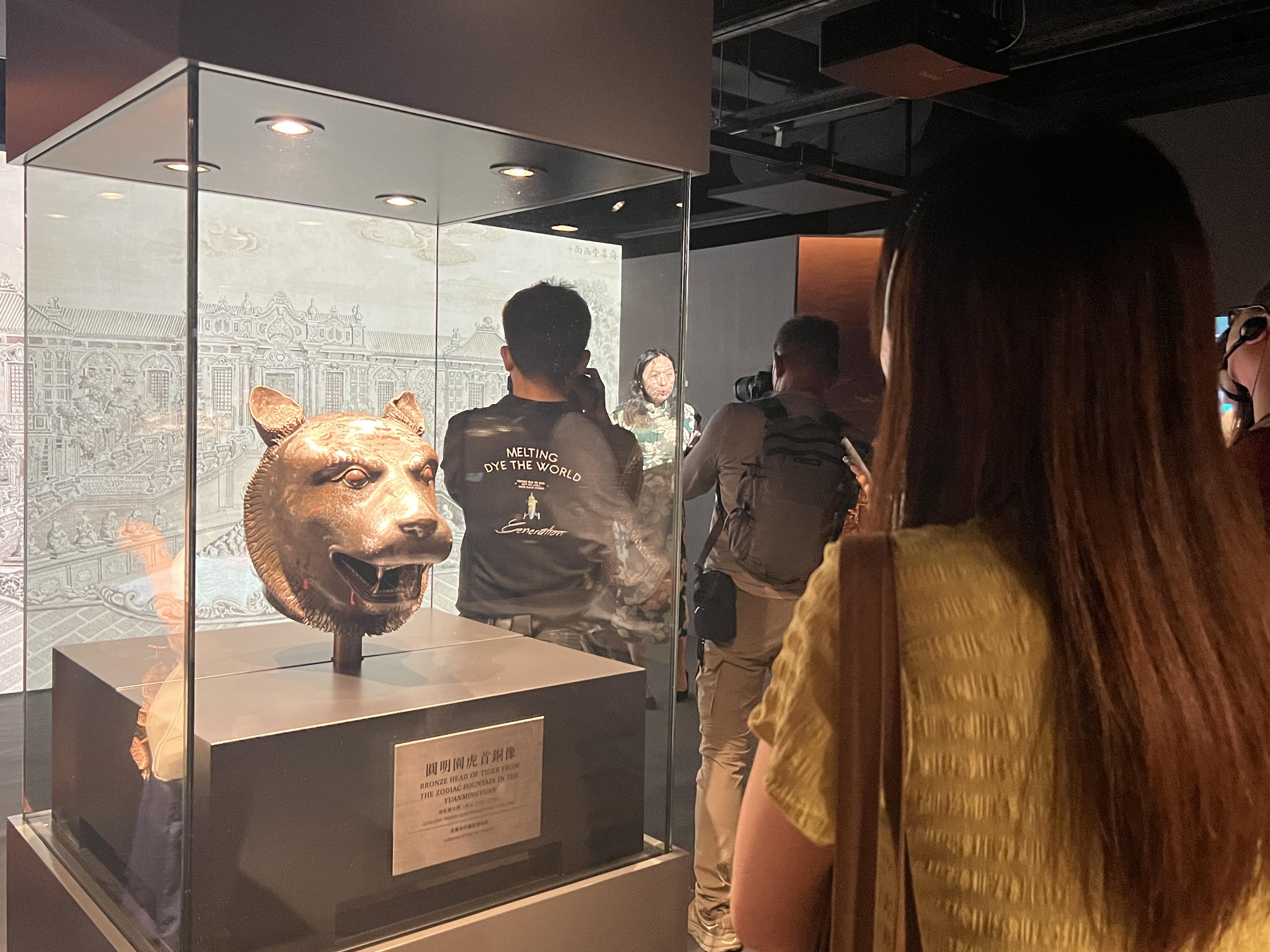 圓明園4獸首銅像原物明起城大展出免費參觀 (何妙瑩攝)