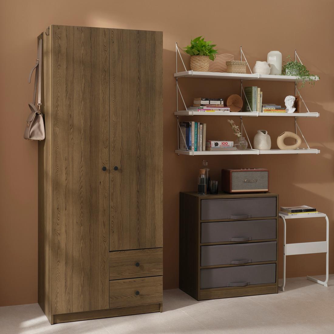 BRUKSVARA雙門衣櫃/兩個抽屜 $1,190