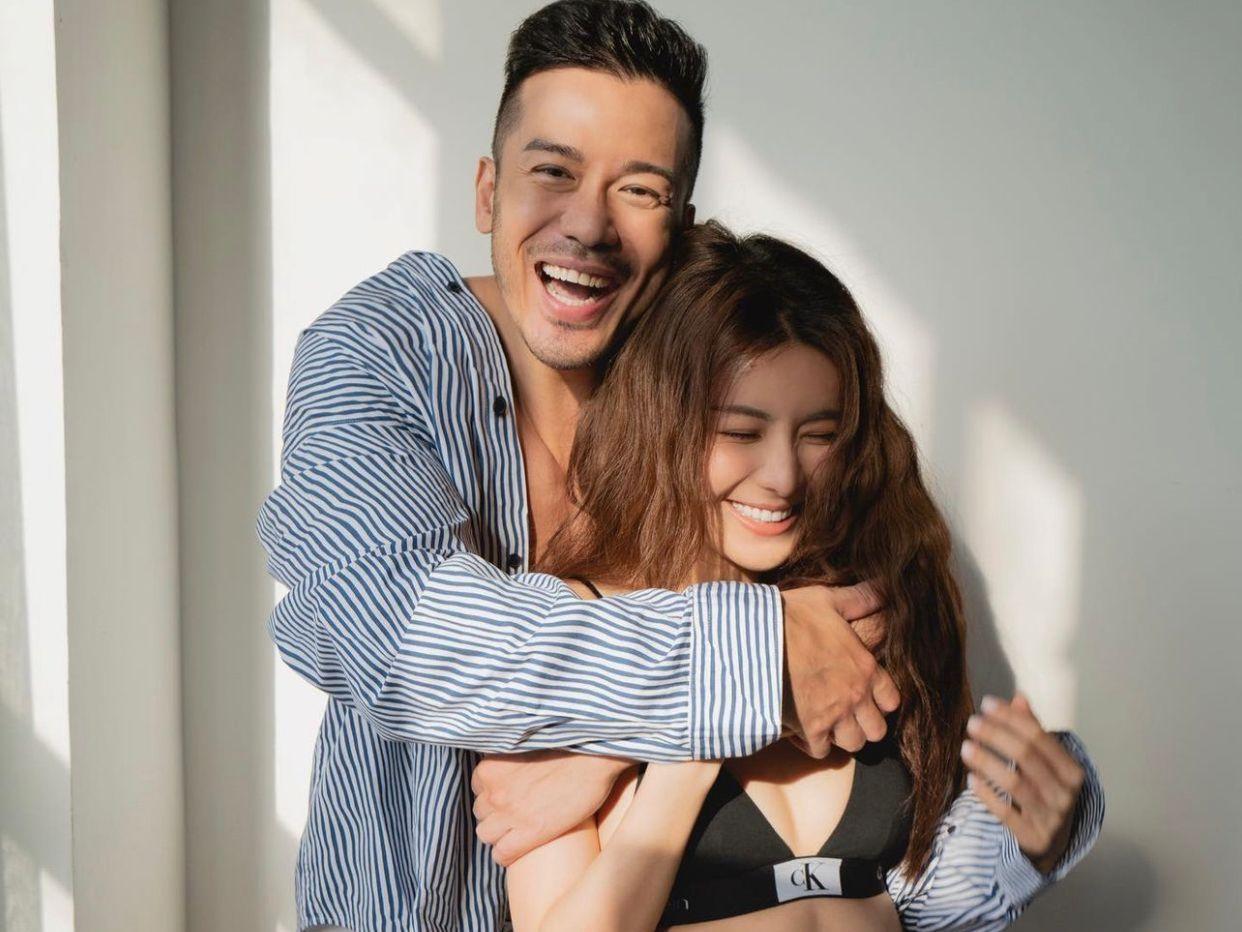 沈震軒和陳欣妍於今年2月情人節時,曾公開一輯寫真照,大騷健碩肌肉及傲人身段。(資料圖片)