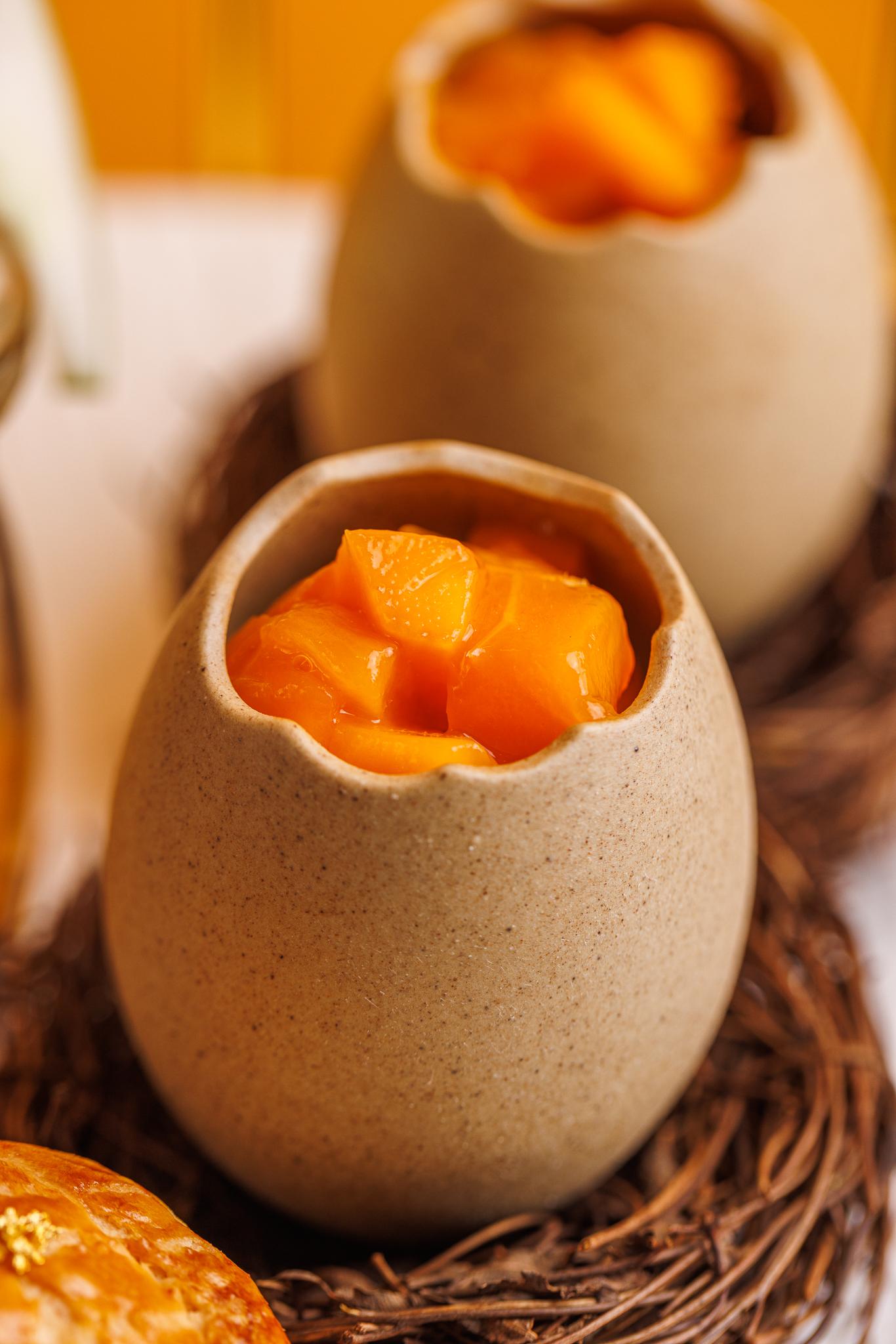 綠茶香芒豆乳布甸