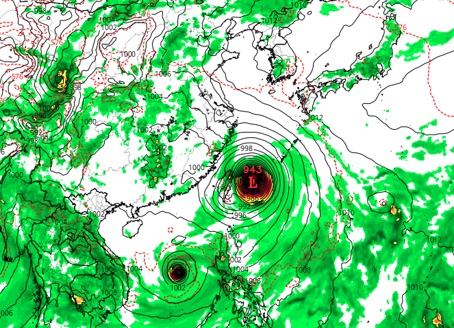 GFS預計下一個颱風周三靠近香港。(網上截圖)