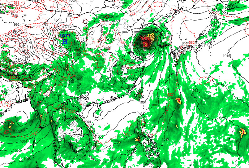 GFS預計下一個颱風將在下周過台灣後一路向北。(網上截圖)
