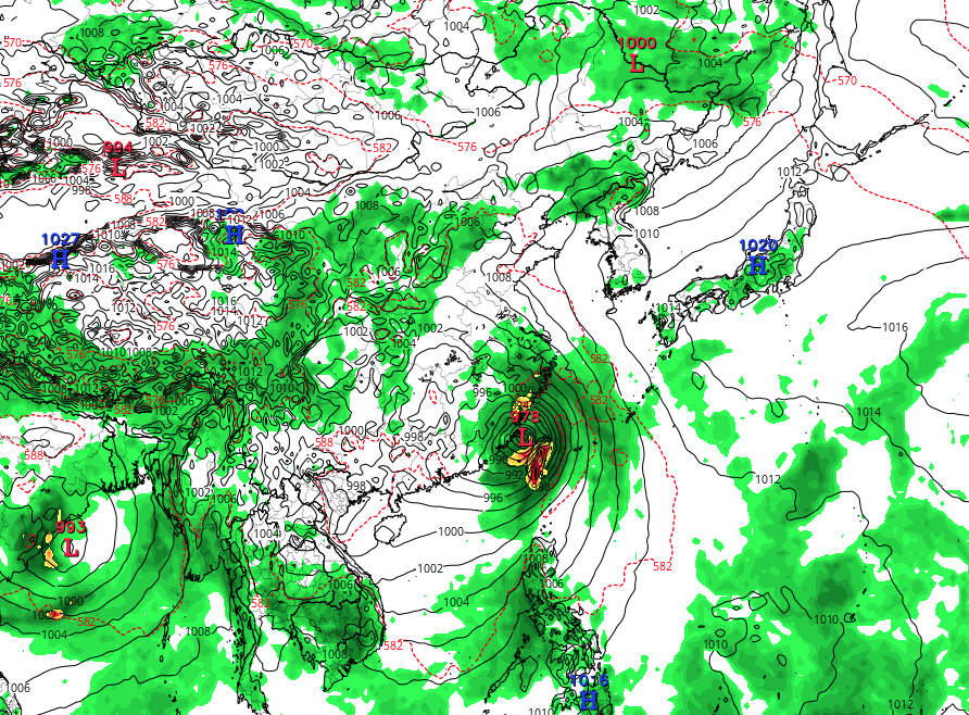 歐洲中期天氣預報中心ECMWF預計杜蘇芮下周四位置。(網上截圖)