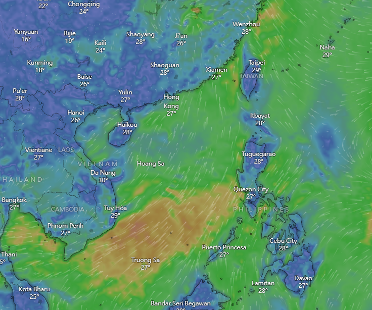 颱風杜蘇芮|WINDY預測周五杜蘇芮已遠離香港