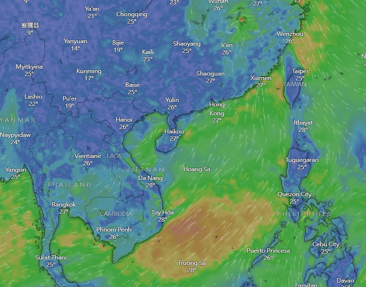 颱風杜蘇芮|Windy周五預計杜蘇芮已吹散。(Windy截圖)