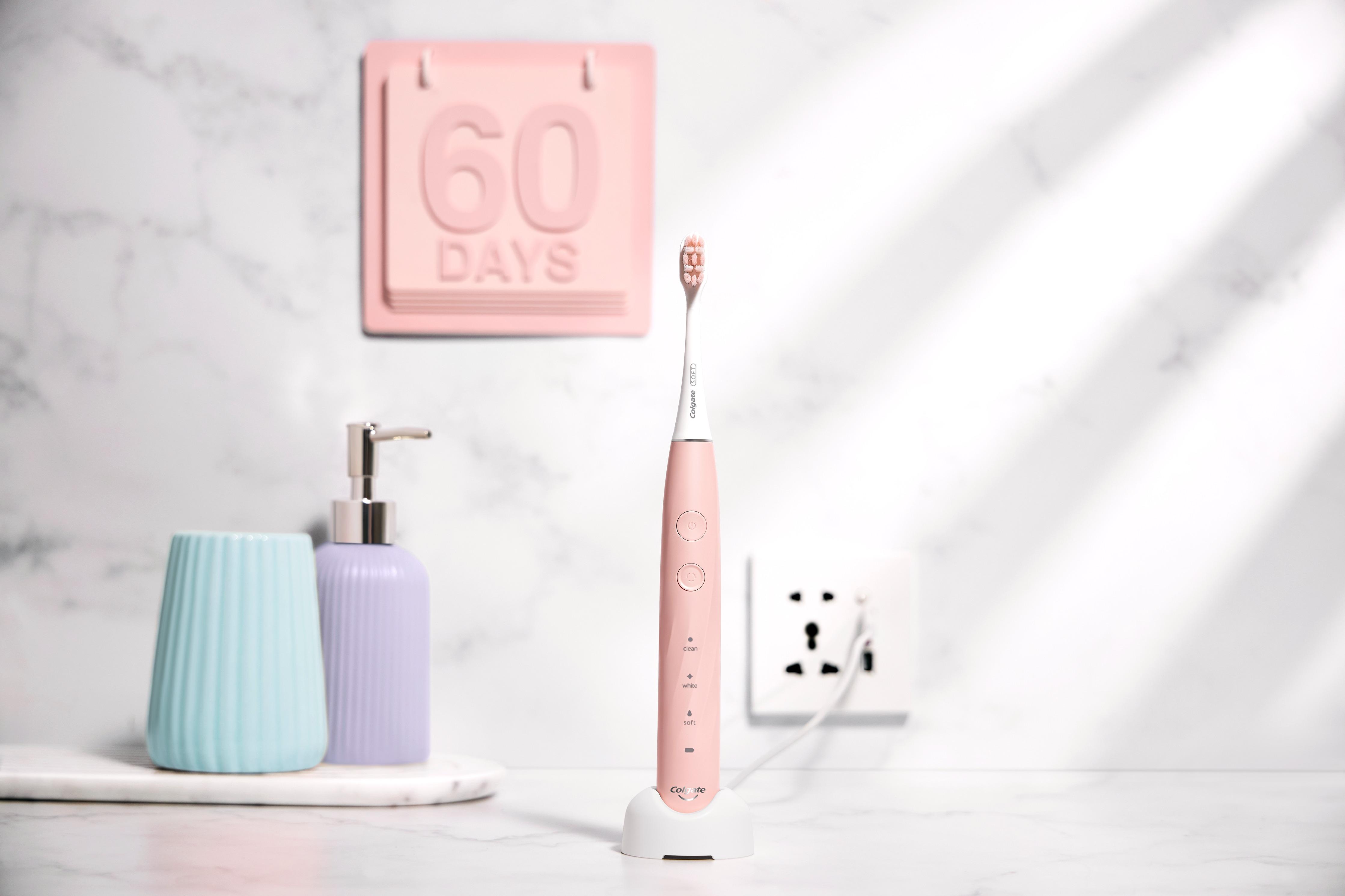 高露潔PULSE聲波震動牙刷 潔淨同時美白/教主命定粉紅色送限定Anson Lo相冊