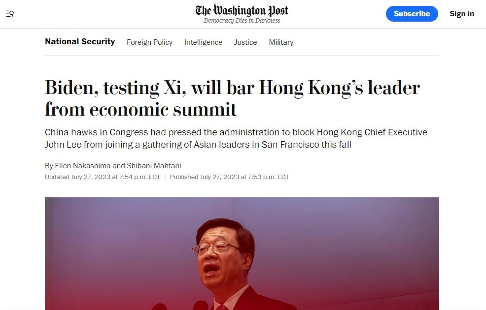 《華盛頓郵報》(The Washington Post)報道。