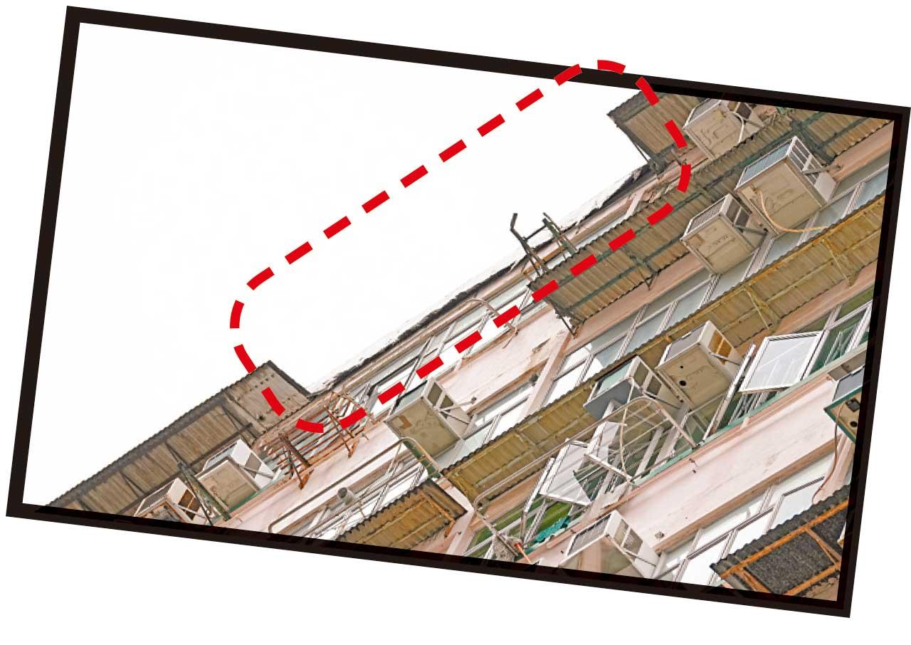 旺角道石屎脫落