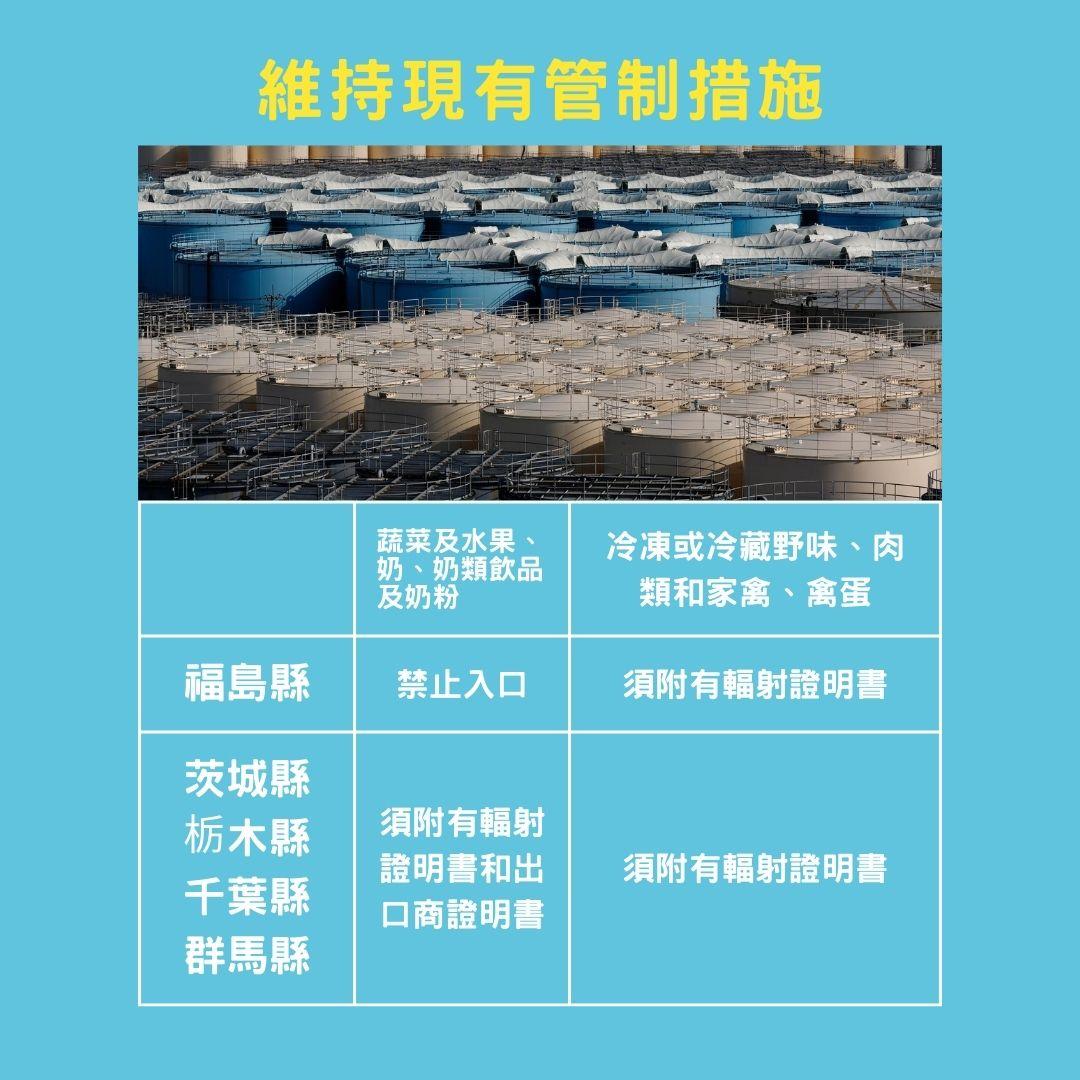 日本福島核污水 港府管制措施。(AM730製圖)