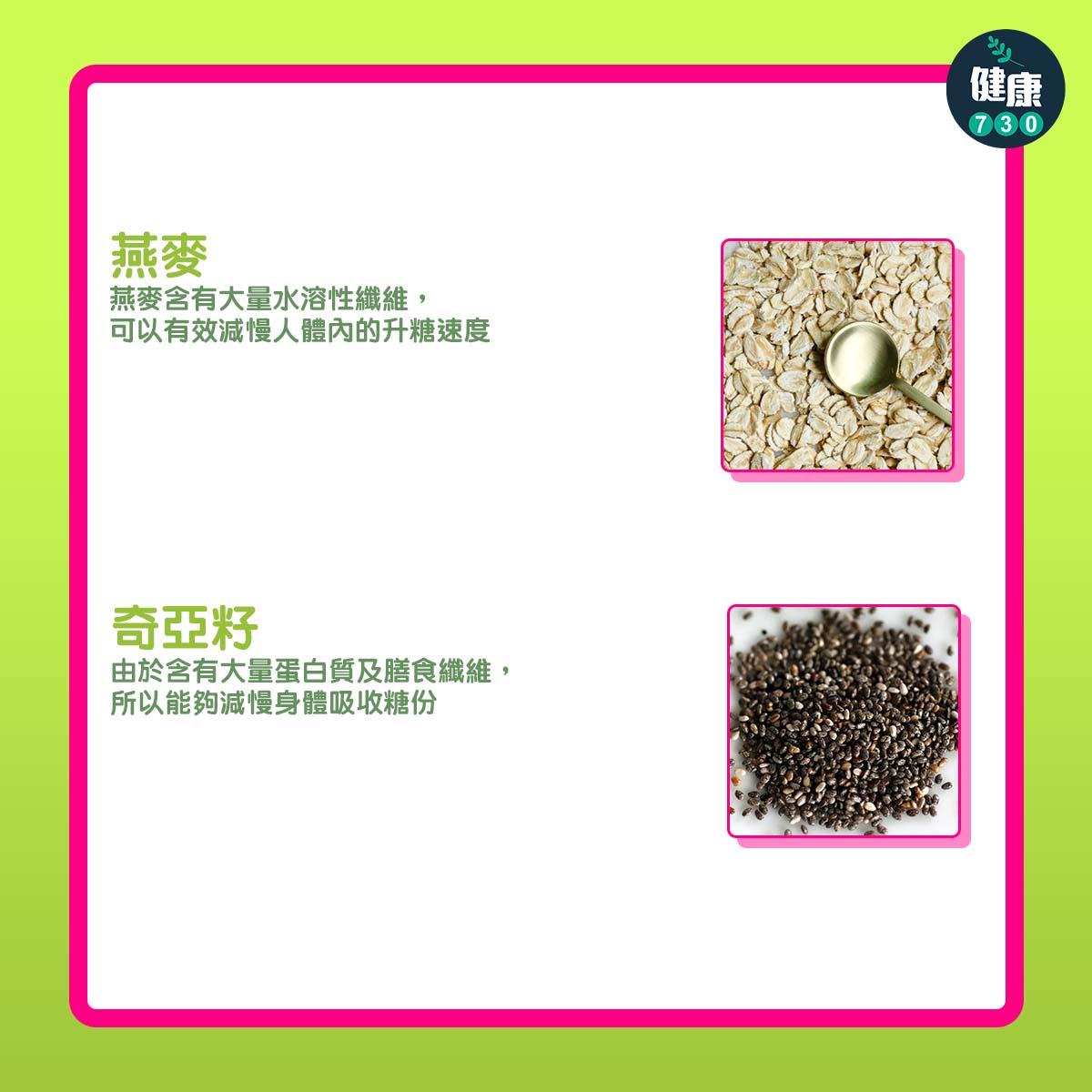 糖尿病飲食|7大降血糖推介。(am730製圖)