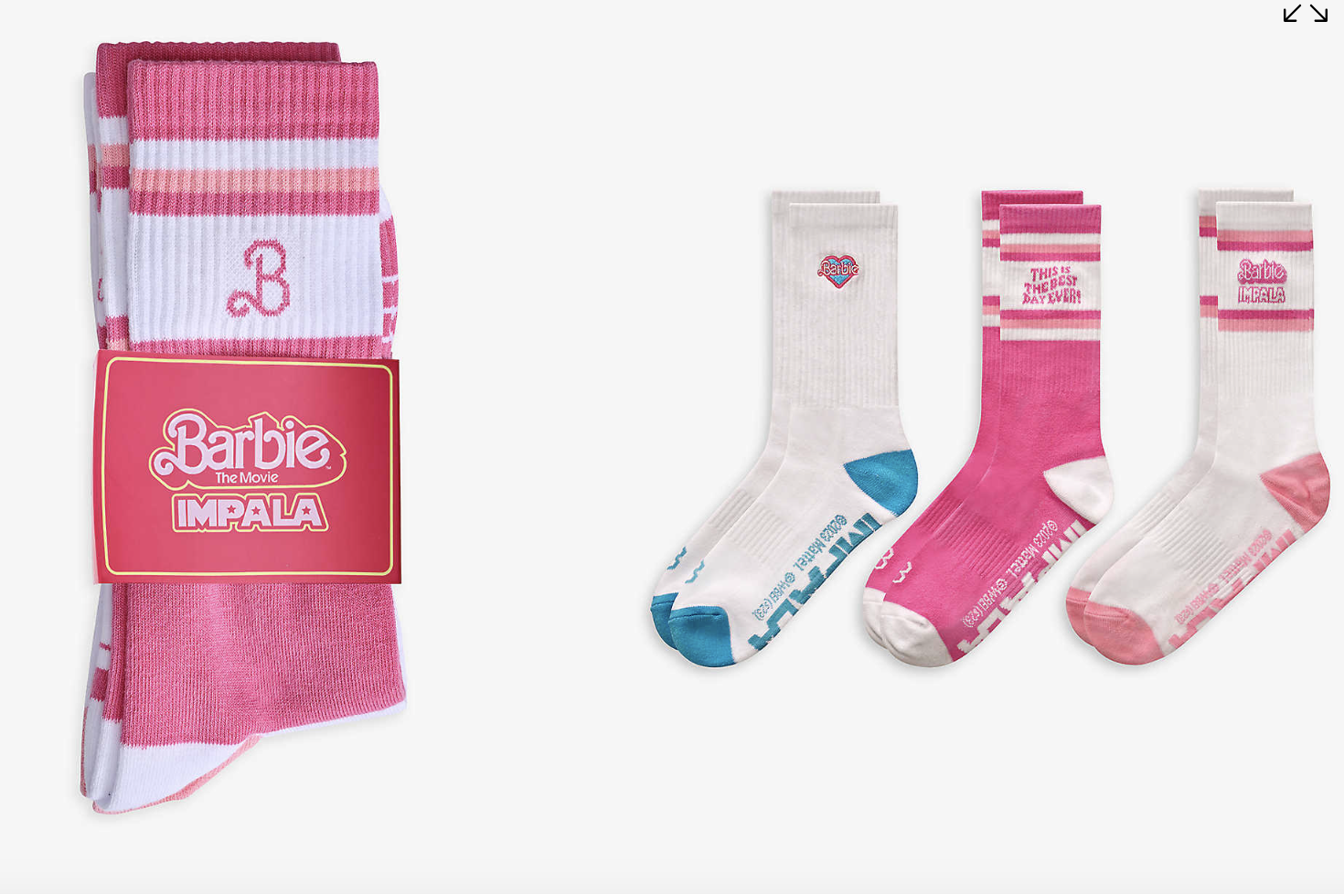 Barbie The Movie x Impala logo-intarsia stretch organic cotton-blend socks pack of three