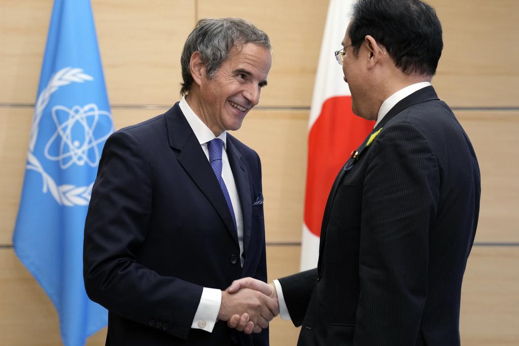 福島核污水|IAEA總幹事格羅西向日本提交報告。(美聯社)