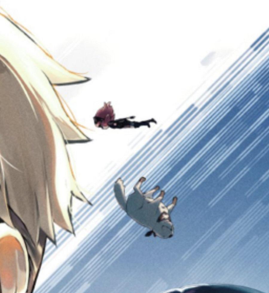 網民po了一幅《間諜家家酒》衝崖的搞笑畫面。