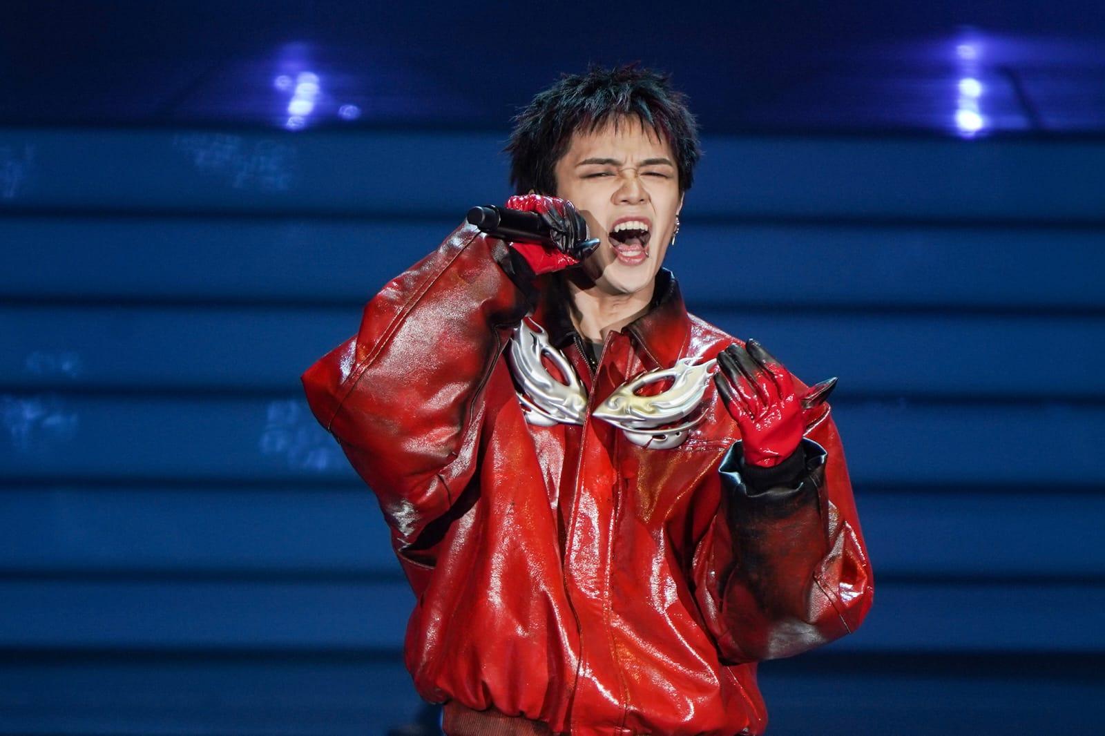 全民造星5總決賽希晉落力演出。 (李遁哲攝)