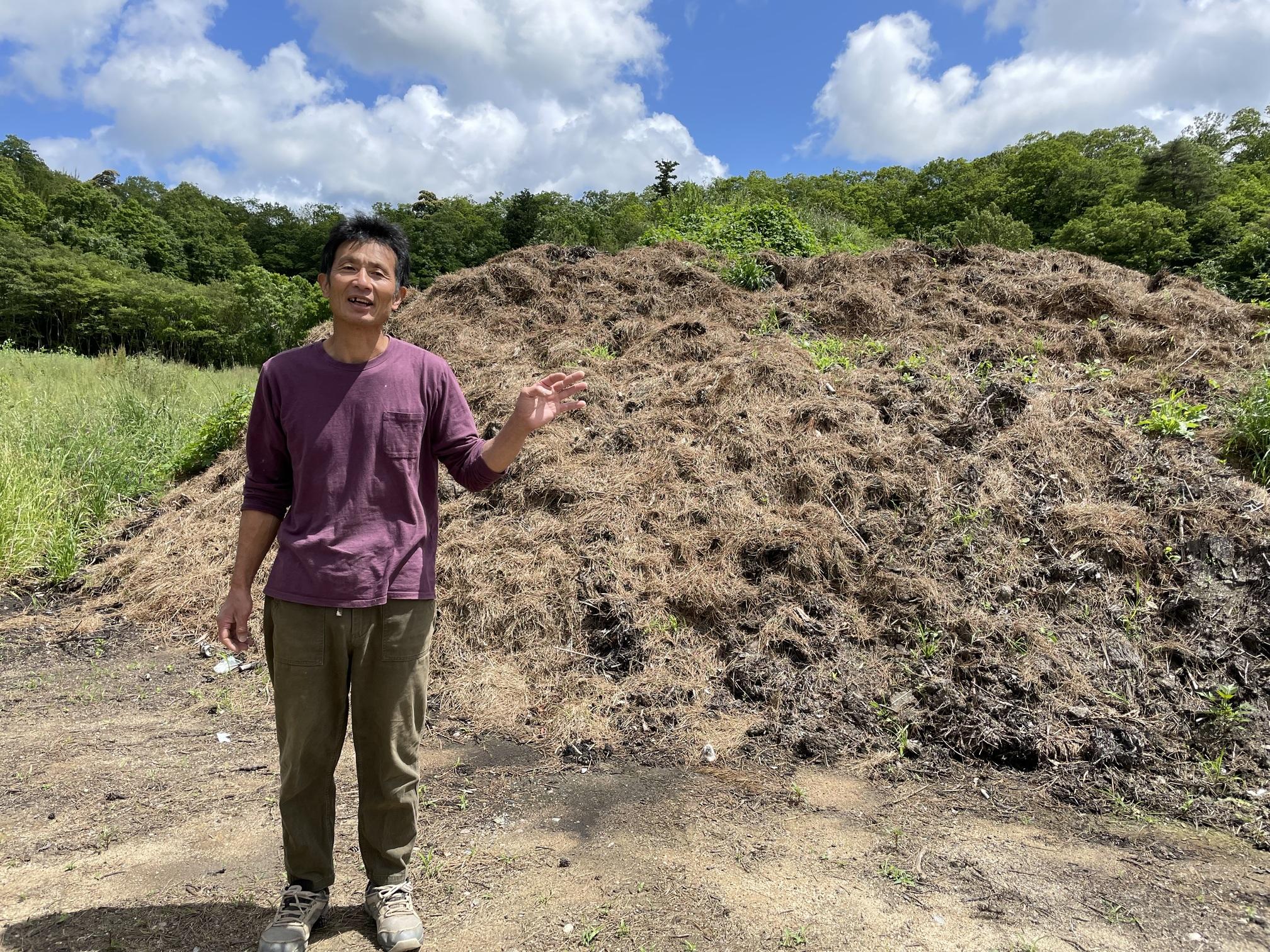 於農場見學裡,農場主人梅本先生會親自為大家講解務農日常。