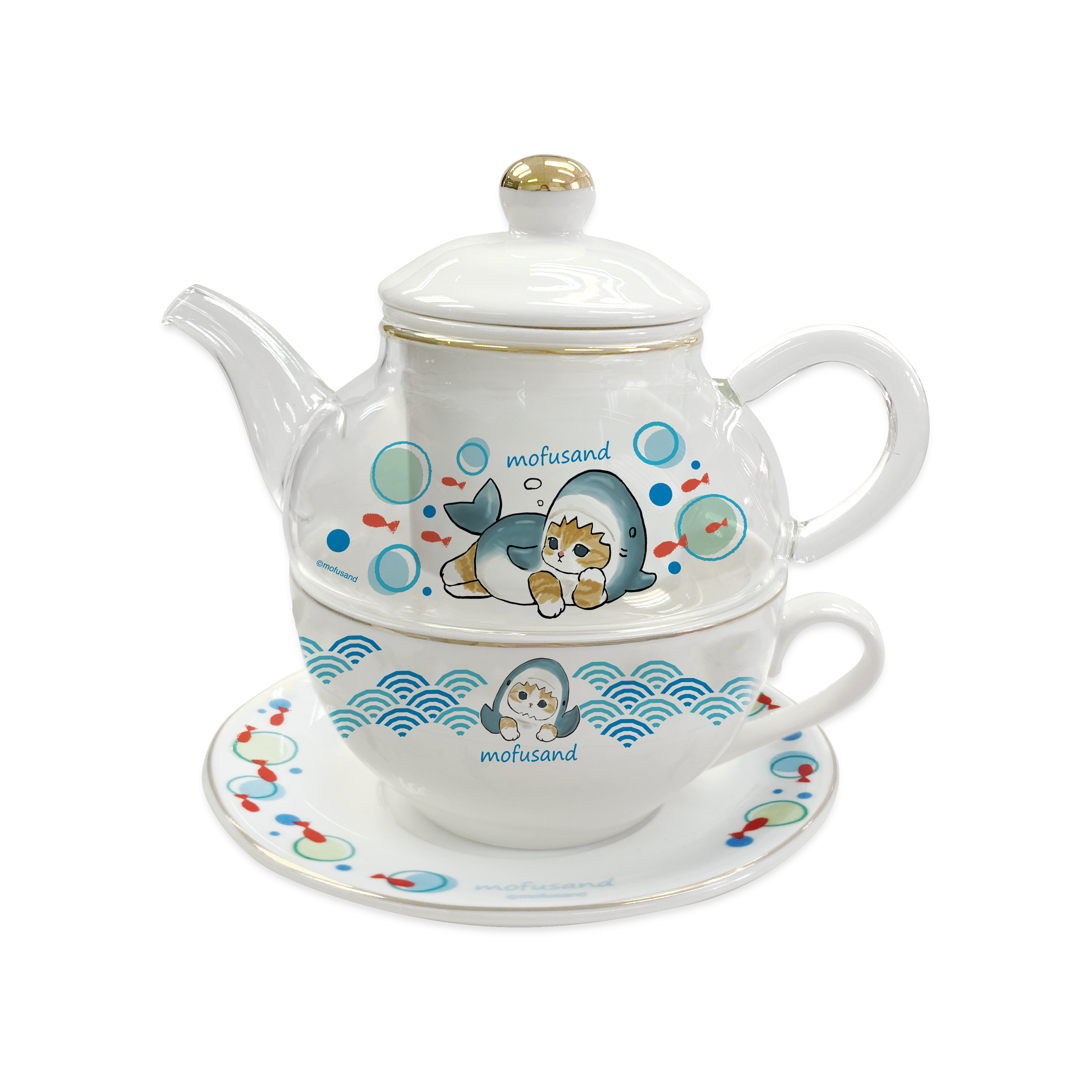 mofusand 玻璃茶壺茶具套裝 (2款) ($199/件)