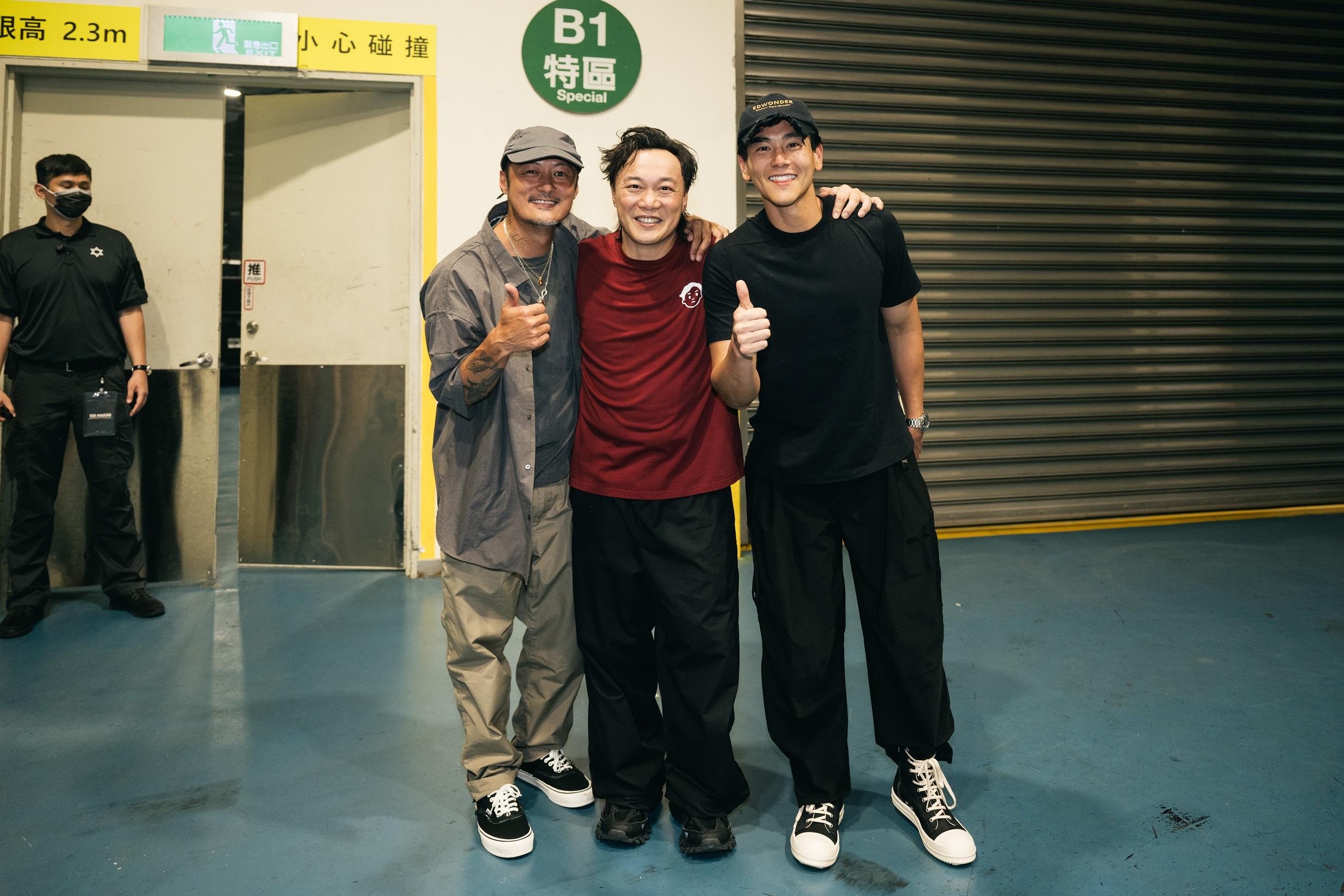 Eason於台北小巨蛋開騷,余文樂和彭干晏入場支持。